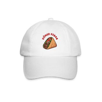 Döner Kebab Dürüm Yufka Sandwich Cuisine de rue allemande - Casquette classique - blanc/blanc - Devant