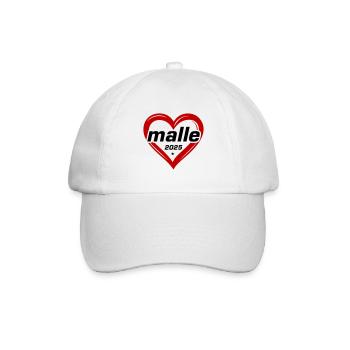 Malle 2025 Herz Liebe - Baseballkappe - Weiß/Weiß - Vorne