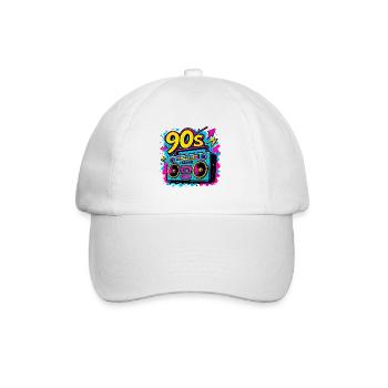 Boombox der 90er - Baseballkappe - Weiß/Weiß - Vorne