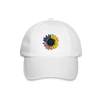 Amerikanische Sonnenblume - Baseballkappe - Weiß/Weiß - Vorne