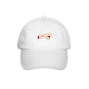 Wütendes lustiges Gesicht / Mund Traurig Böse - Baseballkappe - Weiß/Weiß - Vorne