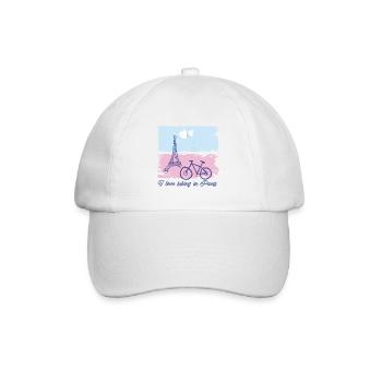 Biking In Paris, Cute Biker - Baseball Cap - white/white - Front