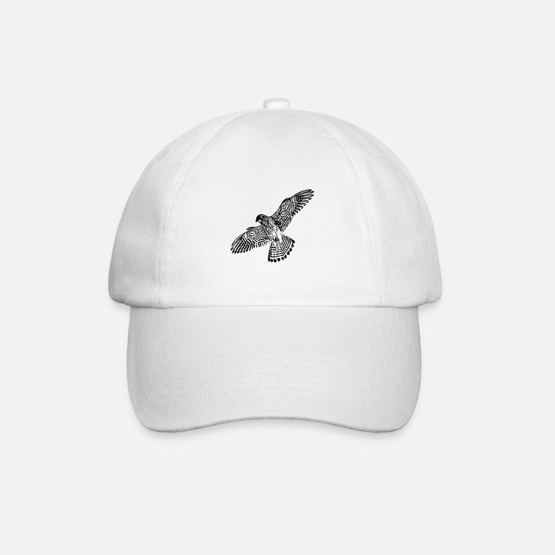 Falke im Flug - Baseballkappe - Weiß/Weiß