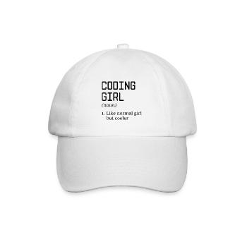 Coding Girl Definition Noun Software Developer Pro - Baseballkappe - Weiß/Weiß - Vorne