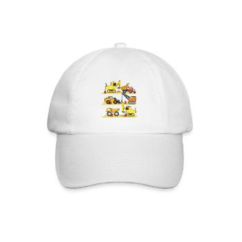 Excavator Construction Site Construction Worker Construction Truck I Gift - Baseball Cap - white/white - Front