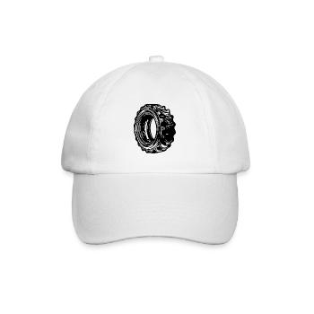 Huge tyre for sports and tractor fans - Baseball Cap - white/white - Front