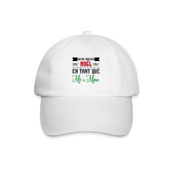 Notre premier Noël en tant que Mr. et Mme - Casquette classique - blanc/blanc - Devant