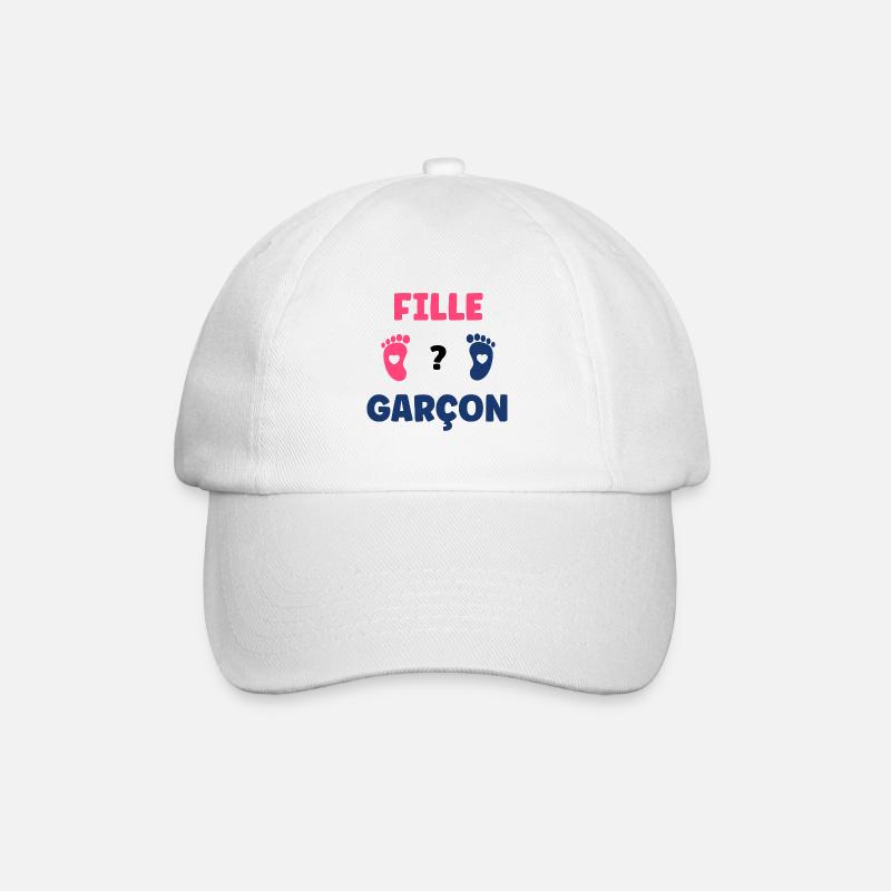 annonce grossesse fille ou garçon annonce bébé - Casquette classique - blanc/blanc