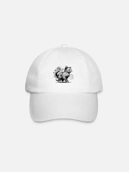 Chat mignon dans le style tatouage - Casquette classique - blanc/blanc