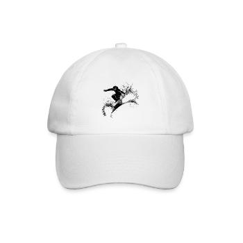 Powder Snow Jump Style Move Crazy Snowboard - Baseball Cap - white/white - Front