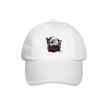 Pygargue à tête blanche américain avec drapeau des États-Unis - Casquette classique - blanc/blanc - Devant