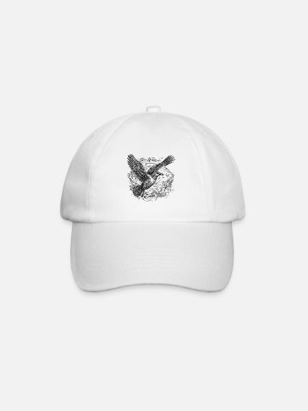 Fliegende Möwe über dem Meer - Baseballkappe - Weiß/Weiß