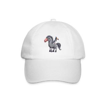 Cute horse with a bird - Baseball Cap - white/white - Front