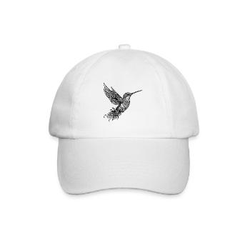Tropical Exotic flying hummingbird with wings - Baseball Cap - white/white - Front