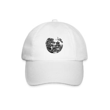 Japanese temple in retro landscape design - Baseball Cap - white/white - Front