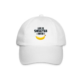 Life Is Sweeter With Banana - Baseball Cap - white/white - Front