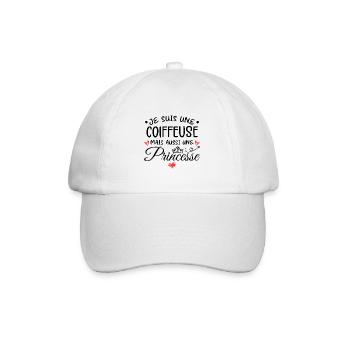 Je Suis Une Coiffeuse, Mais Aussi Une Princesse - Casquette classique - blanc/blanc - Devant