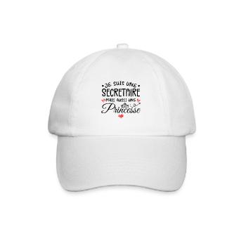 Je Suis Une Secrétaire, Mais Aussi Une Princesse - Casquette classique - blanc/blanc - Devant