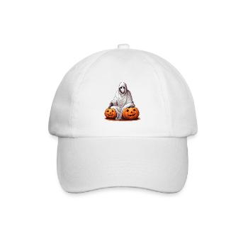 Spooky Halloween Horror Pumpkin Ghost - Baseball Cap - white/white - Front