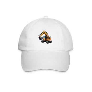 Bagger / Baustelle / Maschine /graben / Schaufel - Baseballkappe - Weiß/Weiß - Vorne