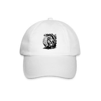 Joli petit chat de la nature dans le style de tatouage - Casquette classique - blanc/blanc - Devant