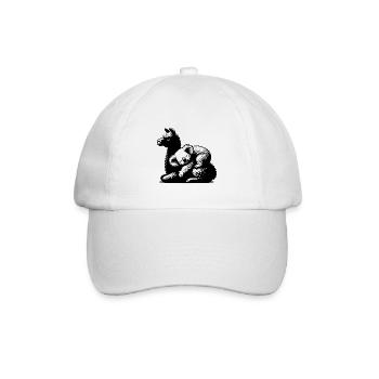 Cute koala on a sleeping llama - Baseball Cap - white/white - Front