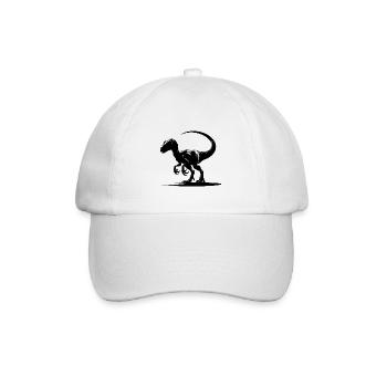Gefährlicher Dino Velociraptor Dinosaurier - Baseballkappe - Weiß/Weiß - Vorne