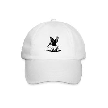 Eleganter Eisvogel Fische fangen Wasser Splash - Baseballkappe - Weiß/Weiß - Vorne