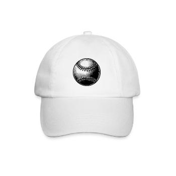 Baseball for baseball players and baseball fans - Baseball Cap - white/white - Front