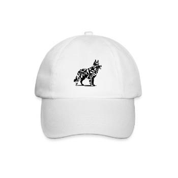 Geometrischer Schäferhund - Baseballkappe - Weiß/Weiß - Vorne