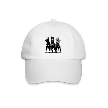 Three elegant watchful Doberman dogs - Baseball Cap - white/white - Front