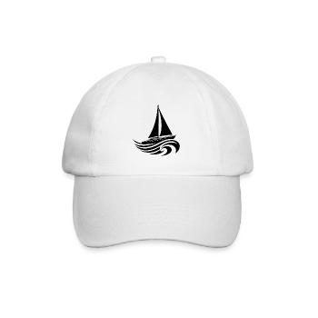 Sailing yacht in heavy waves - Baseball Cap - white/white - Front