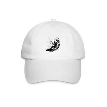 Sport Kite Surfer Without Kite Splash Sea Water - Baseball Cap - white/white - Front