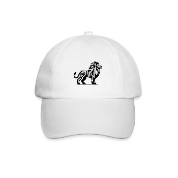 Geometric lion with teeth and elegant mane - Baseball Cap - white/white - Front