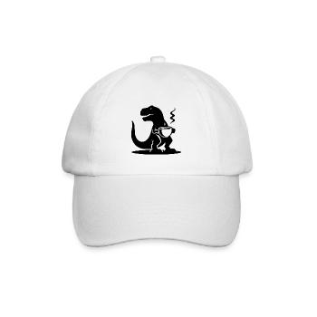 T-Rex avec tasse à café Evil Caffeine Dinosaur - Casquette classique - blanc/blanc - Devant