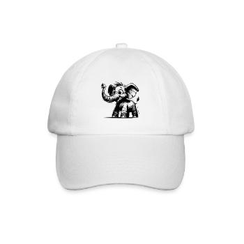 Mignon petit bébé éléphant avec une énorme trompe - Casquette classique - blanc/blanc - Devant