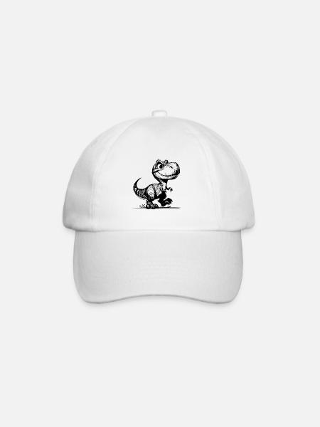 Small cute T-Rex Dino - Baseball Cap - white/white