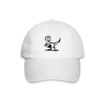 Little Raptor Kids Baby Dino Sketch - Baseball Cap - white/white - Front