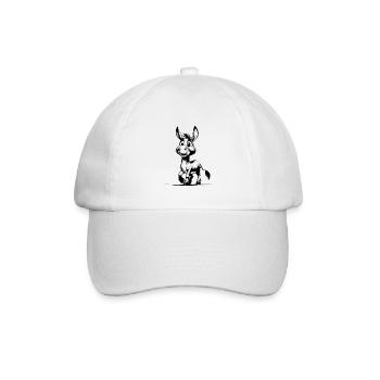Children's Sketch Donkey Pencil Drawing - Baseball Cap - white/white - Front