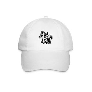 Squirrel Portrait Children Pencil Sketch - Baseball Cap - white/white - Front