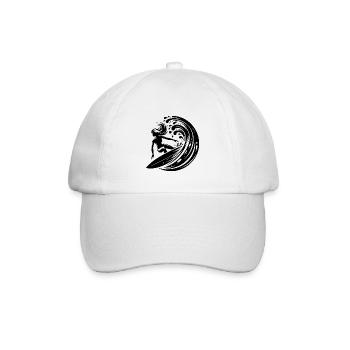 Pretty surfer surfing in big wave - Baseball Cap - white/white - Front