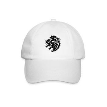 Elegante Pferdeköpfe mit wilder Mähne - Baseballkappe - Weiß/Weiß - Vorne