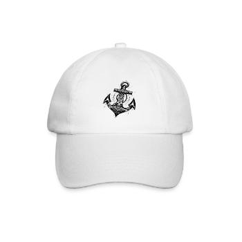 Elegant Tattoo Style Anchor - Baseball Cap - white/white - Front