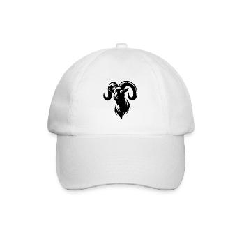 bouc avec d’énormes cornes - Casquette classique - blanc/blanc - Devant
