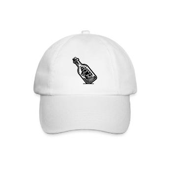 Ship in a bottle Sailing ship with sails - Baseball Cap - white/white - Front
