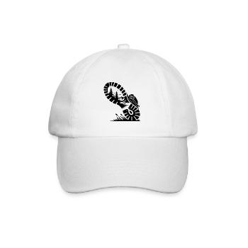 Wanderschuh mit Wald Profil für Wanderer - Baseballkappe - Weiß/Weiß - Vorne