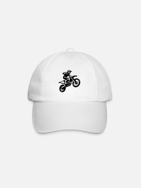 Männer Motorsport Gelände Enduro Maschine Sprung - Baseballkappe - Weiß/Weiß