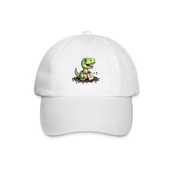 Tea Rex Dinosaurier Tee - Baseballkappe - Weiß/Weiß - Vorne