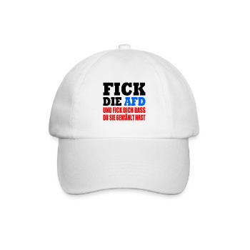 fick die afd - Baseballkappe - Weiß/Weiß - Vorne