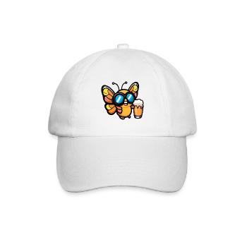 Butterfly Après-Ski Bière Bande Dessinée - Casquette classique - blanc/blanc - Devant